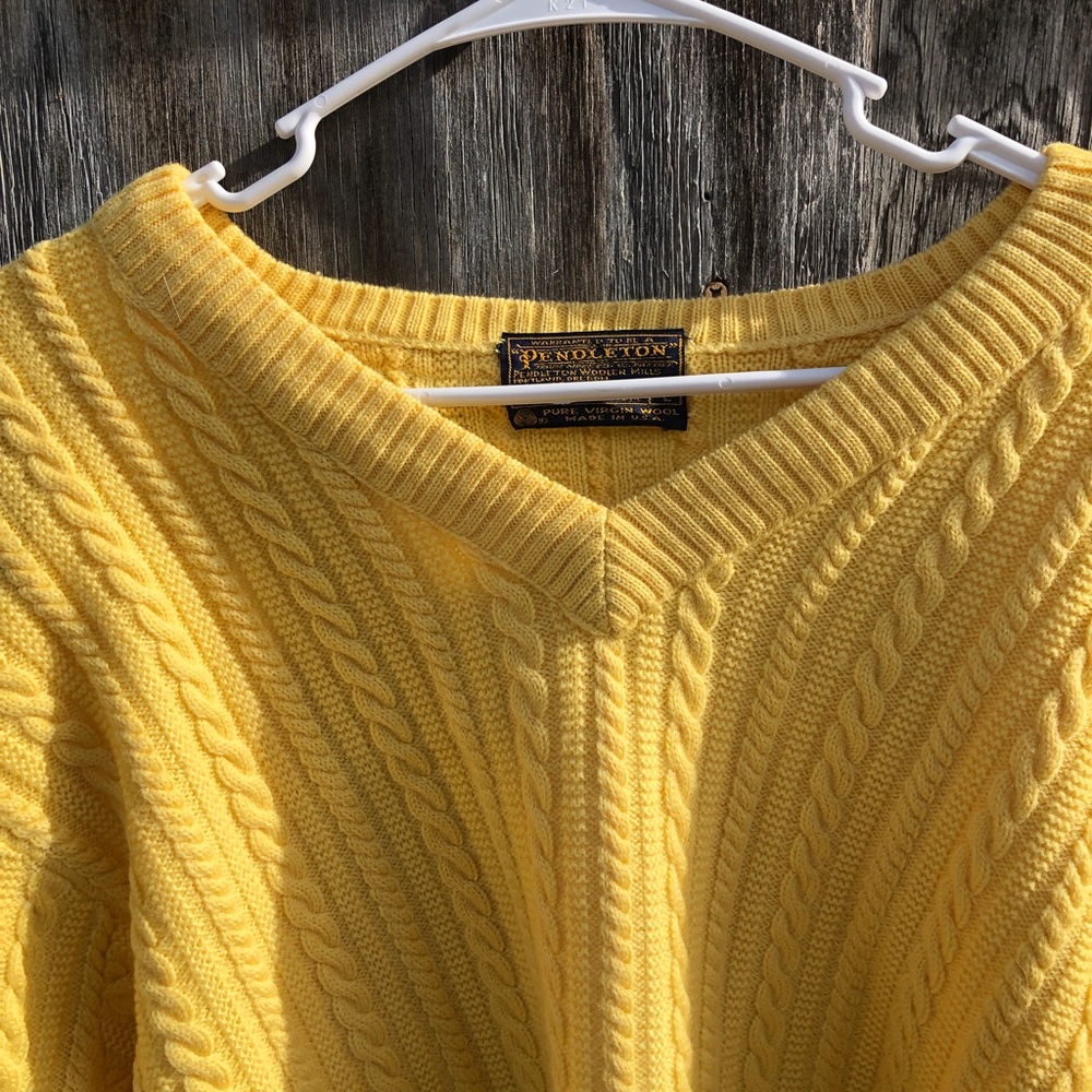 Pendleton Sweater Pure Virgin Wool Pullover V Neck - image 7